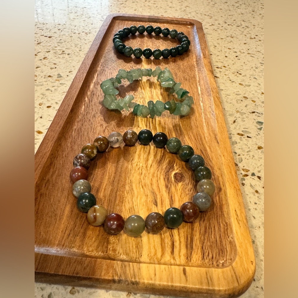 Set of 3 New Beaded Stretchy Bracelets - #7